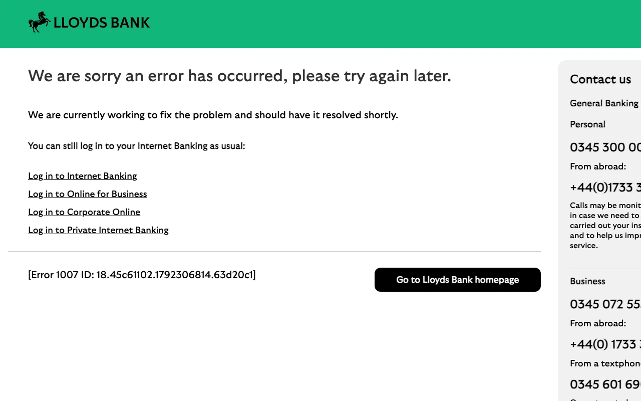 Screenshot of Lloyds Bank — BCB Deposits