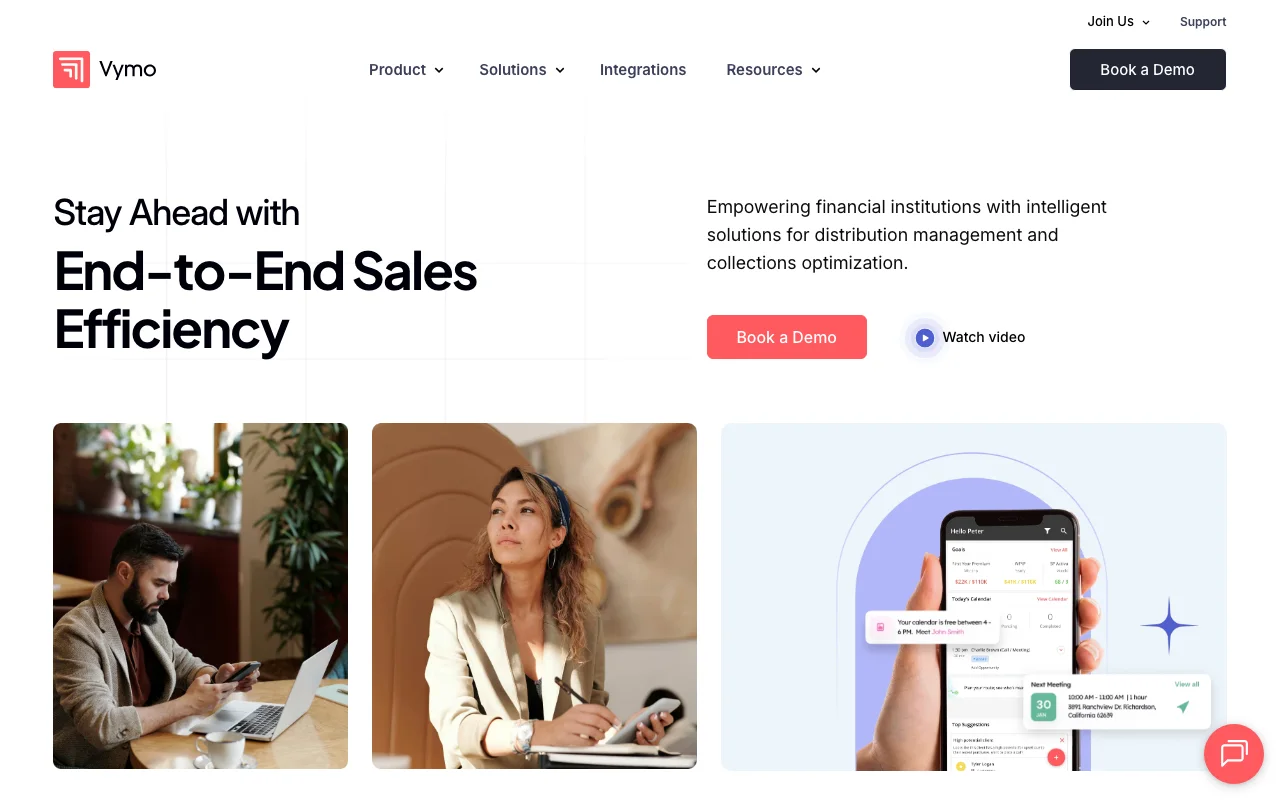 Screenshot of Vymo — Sales Engagement
